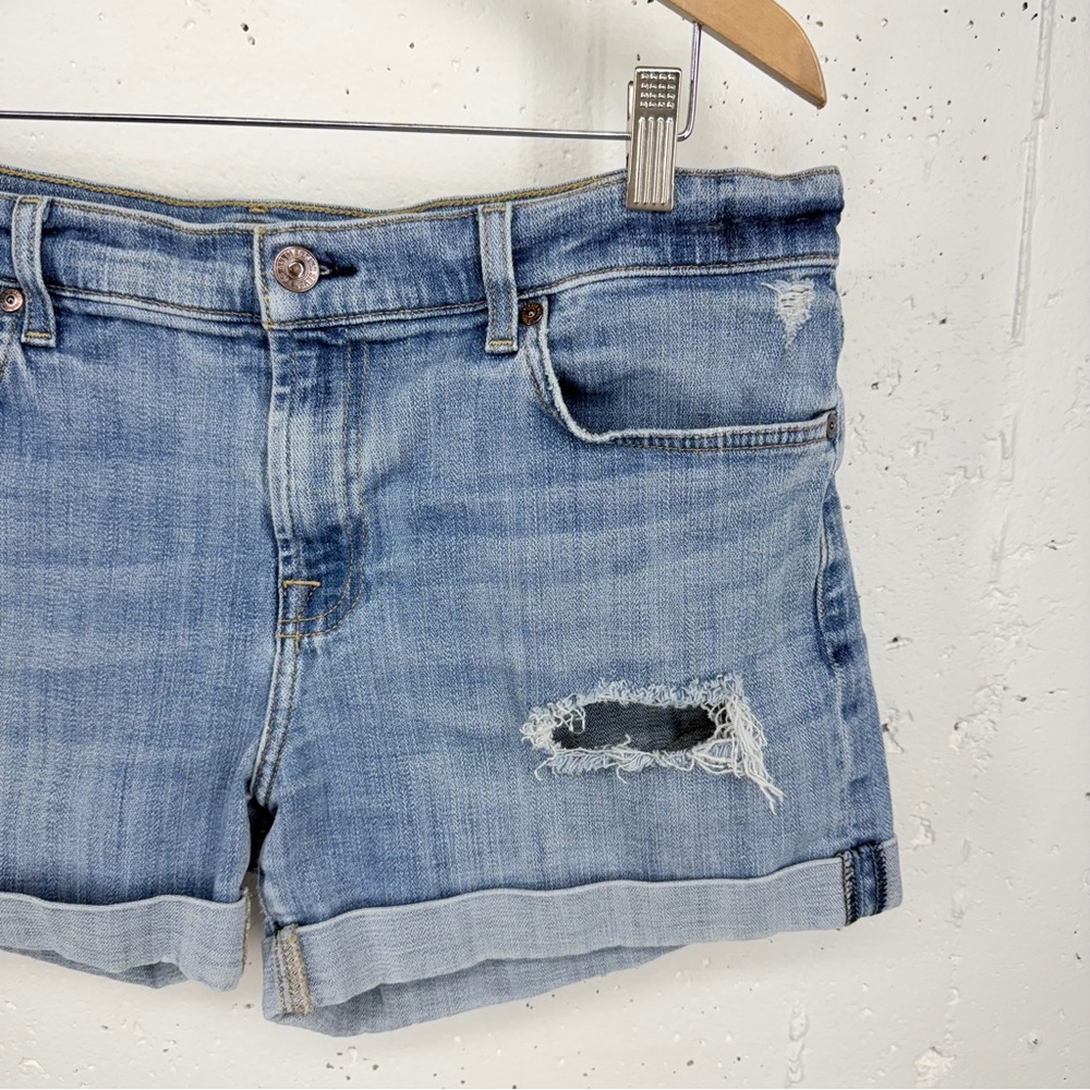 7 for all Mankind Women’s Size 31 Relaxed Mid Roll Distressed Jean Shorts - Picture 4 of 13